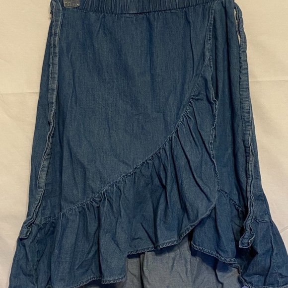 BEAUTIFUL !  Zara Girls~Casual Collection Blue Denim Skirt with Belt ~ Size 9 - Picture 6 of 6